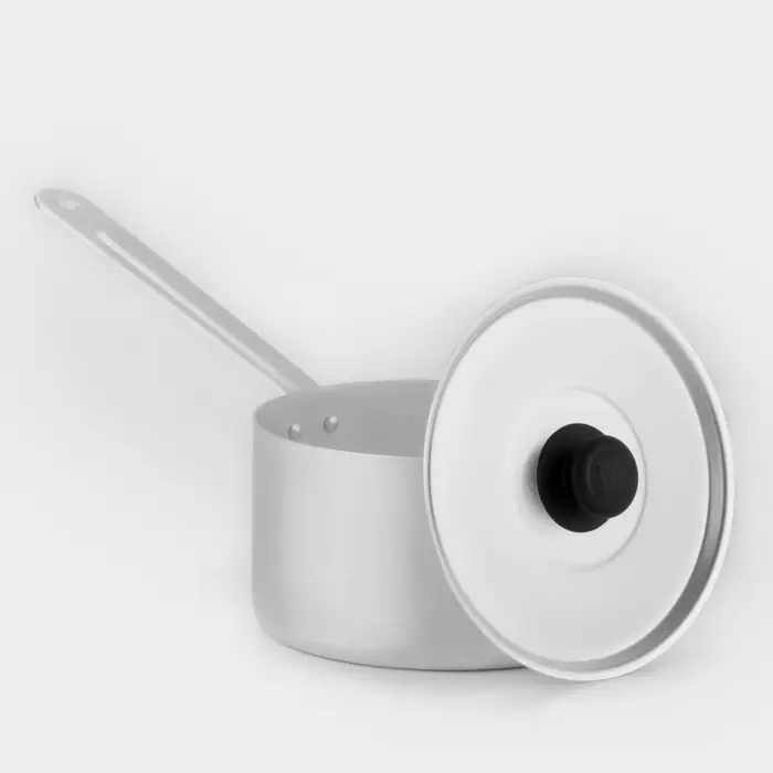 Ковш, 1.8 л, с крышкой, штампованный алюминий, серебристый