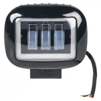 Фара светодиодная прямоугольная, четкая свет. граница+Обод, 30W (120х126х65) 12/24V PRO