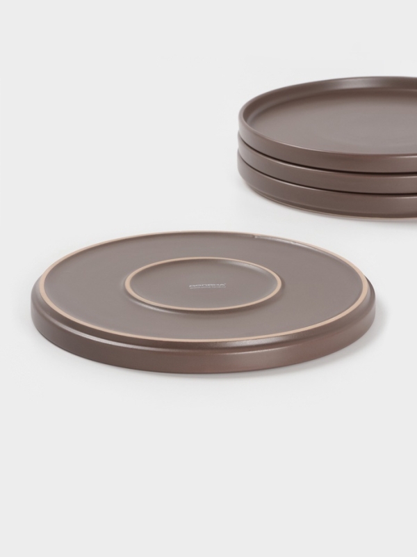 Набор тарелок Доляна «Гранит», 4 шт., d=26 см, керамика, коричневый
