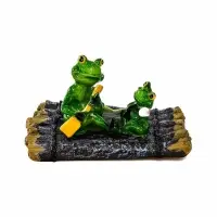 Садовая фигура из полистоуна &laquo;Лягушка на плоту&raquo;, 17&times;11&times;9.5 см, плавающая