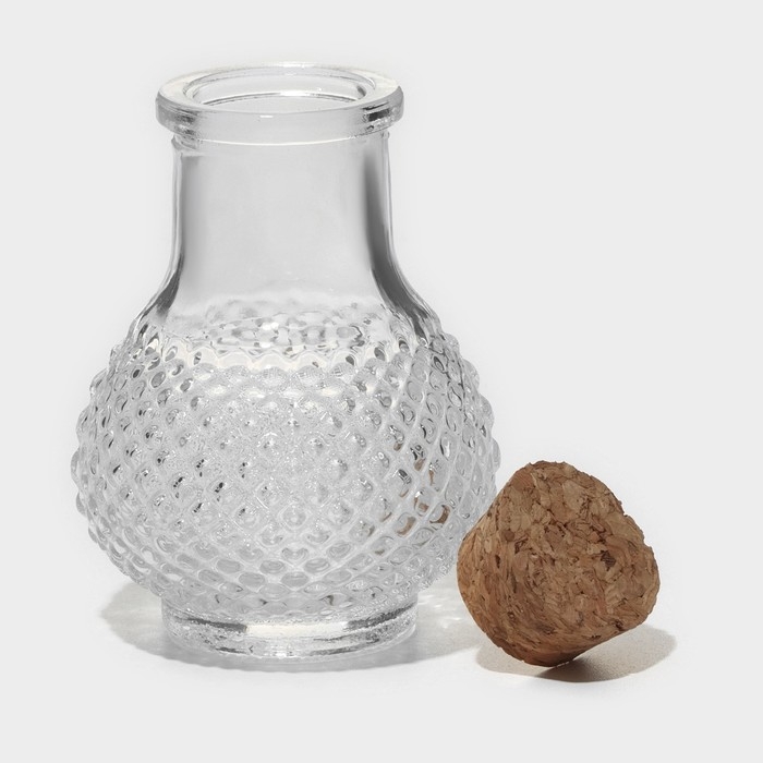 Набор баночек стеклянных для специй с пробковой крышкой Доляна «Парфе», 50 мл, 5,5×7 см, 12 шт Набор баночек стеклянных для специй с пробковой крышкой Доляна «Парфе», 50 мл, 5,5×7 см, 12 шт