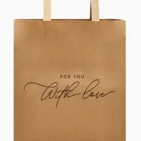 Пакет подарочный крафтовый For you with love, 24 х 28 х 14 см