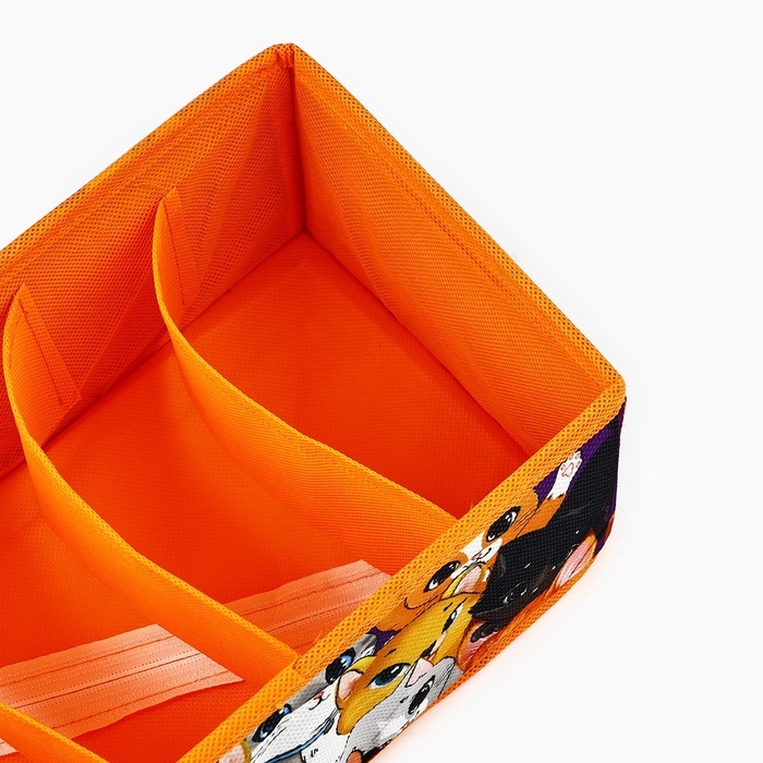 Органайзер для хранения, кофр для белья 6 ячеек Органайзер для хранения, кофр для белья 6 ячеек "Котята",32 х 15 х 10 см