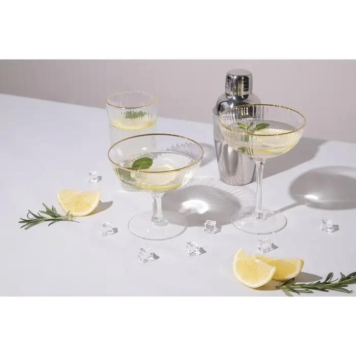 Креманка Magistro &laquo;Орион&raquo;, 350 мл, 11.1&times;12.5 см, с золотой отводкой, стекло, прозрачная