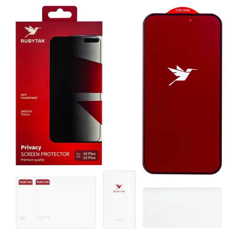 Защитное стекло RUBYTAK Privacy iPh 15 Plus/16 Plus
