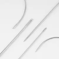 Иглы швейные, для кожи, 3.7-7.3 см, d=0.5-2 мм, набор 8 шт.