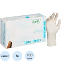 Перчатки мед. смотров. латекс. нестер. с пудрой SFM (М) 50пар/уп