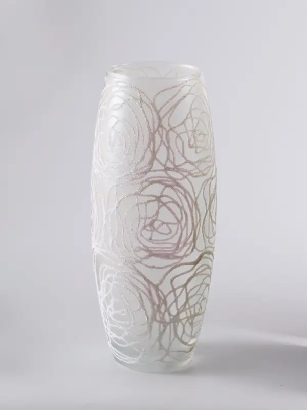 Ваза &laquo;Наргиз&raquo; розы, овал, h=26 см, стекло, белая