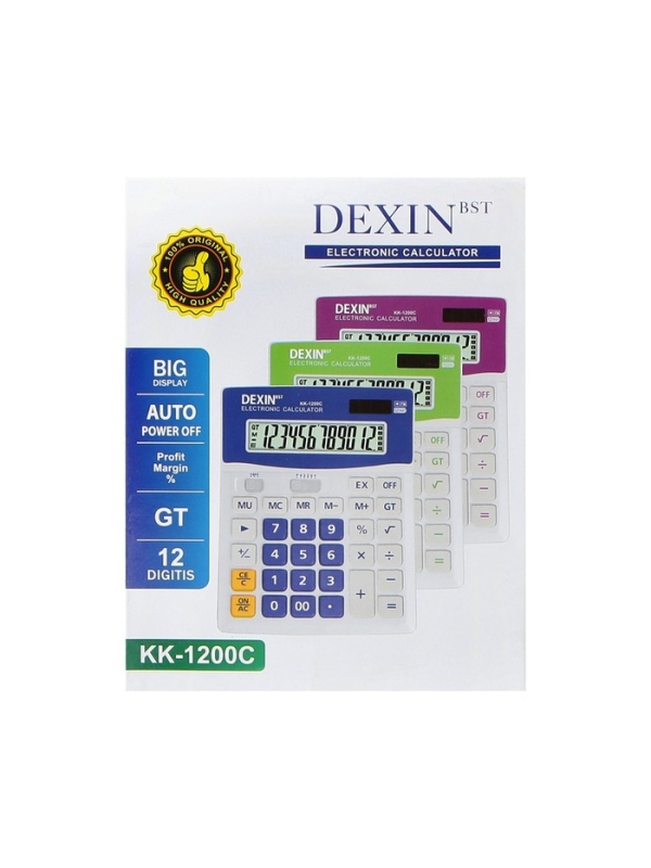 Калькулятор настольный 12-разрядный КК-1200C, белый/зеленый Калькулятор настольный 12-разрядный КК-1200C, белый/зеленый