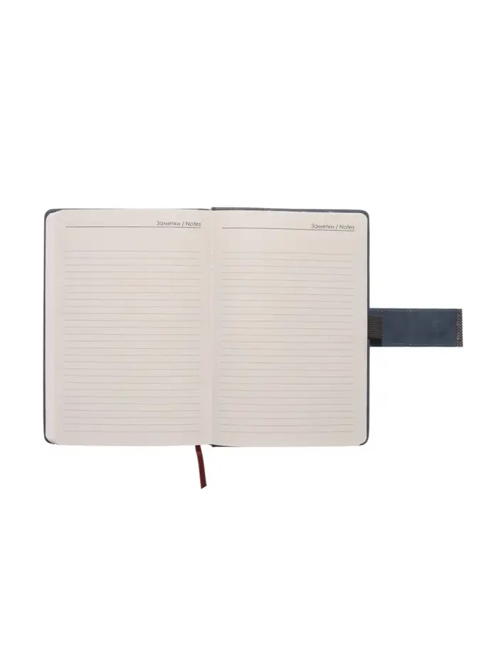 Ежедневник недатированный формат А5, с хлястиком, 112л, линия, пвх, Синий