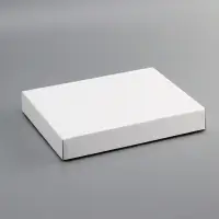 Коробка сборная без печати, крышка-дно белая без окна 26&times;21.5&times;4 см
