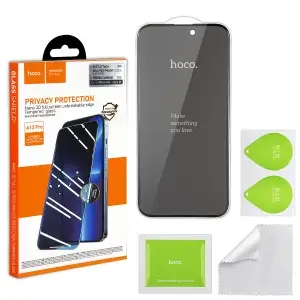 Защитное стекло для iPhone 15 Pro Max 3D Black (A12 Pro) HOCO Privace усиленые края
