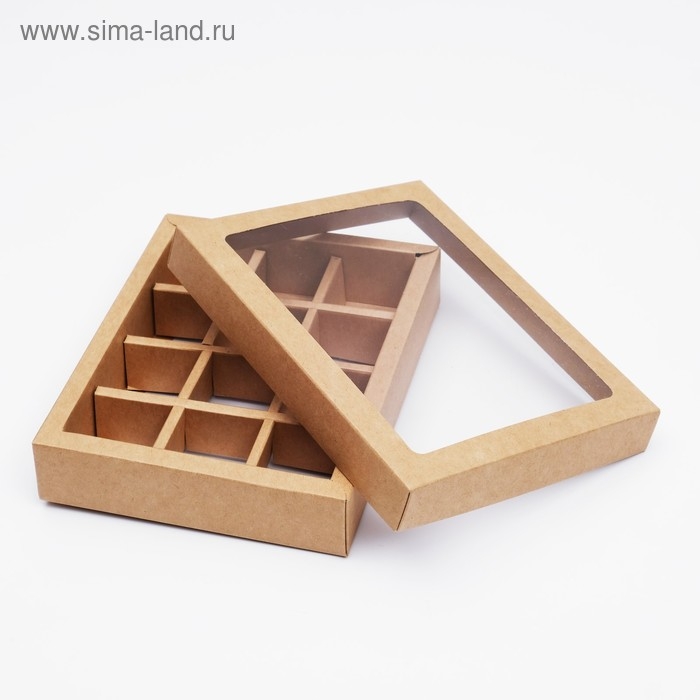 Коробка для конфет, 12 шт, крафт, 19 х 15 х 3,5 см Коробка для конфет, 12 шт, крафт, 19 х 15 х 3,5 см