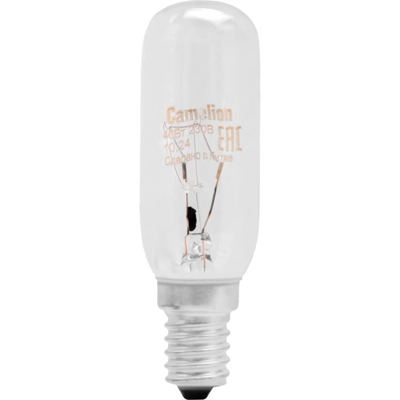 Лампа накаливания Camelion MIC 40/T25/CL/E14 40Вт Е14 для вытяжек (12984)