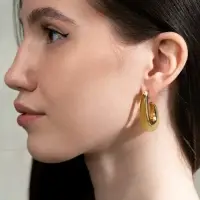 Серьги акрил &laquo;Петля&raquo;, жёлтые в золоте