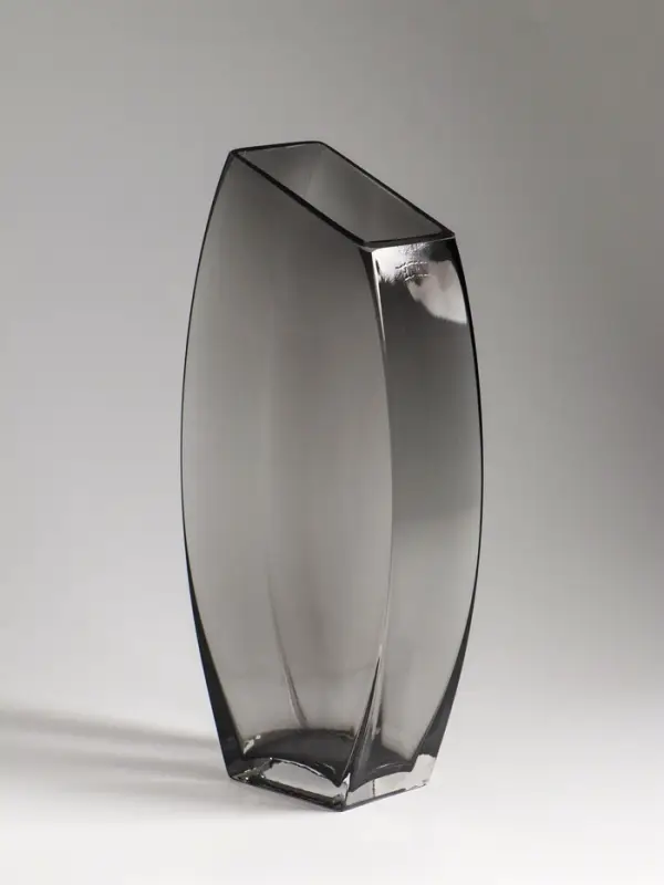 Ваза стекло настольная "Эйми" 29,5х13 см, серый
