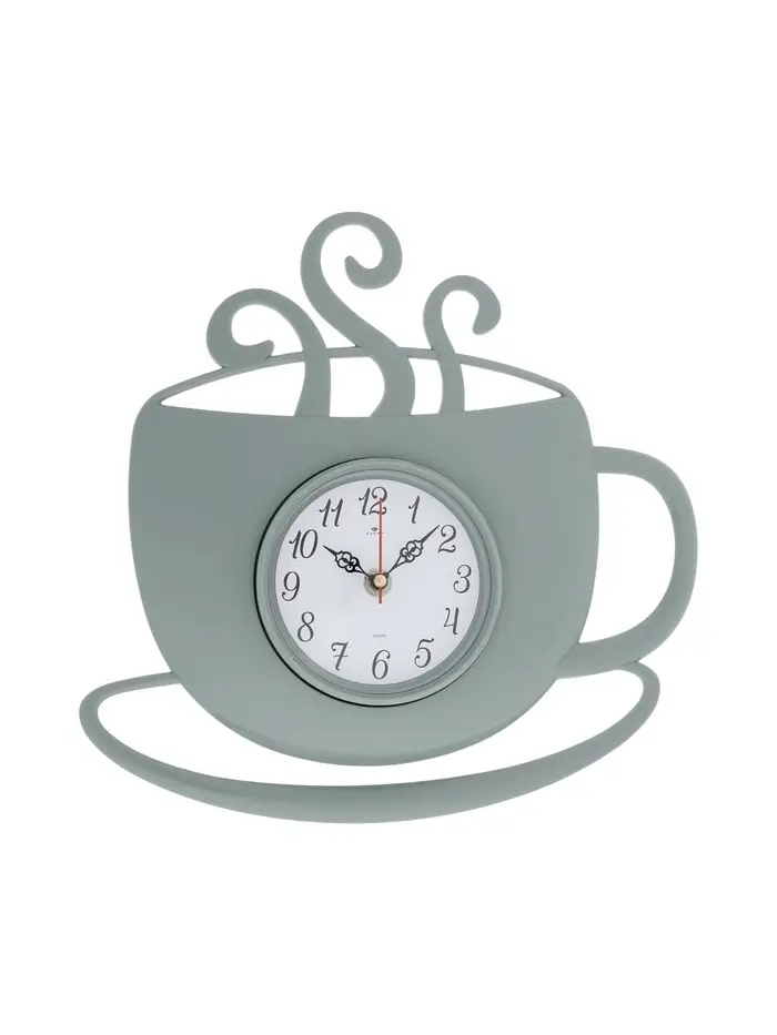 Часы настенные интерьерные &laquo;Чашка с дымком&raquo;, 31.5&times;30.5 см, бесшумные, зелёные