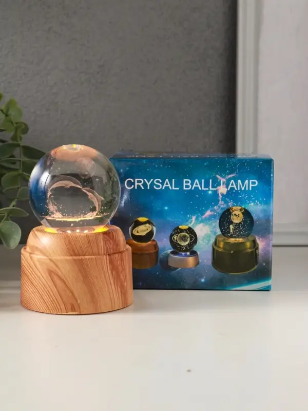 Сувенир стекло свет Сувенир стекло свет "Шар. Дельфины под луной" 6хLED шар d=6 см, крутится, USB 7х7х10 см