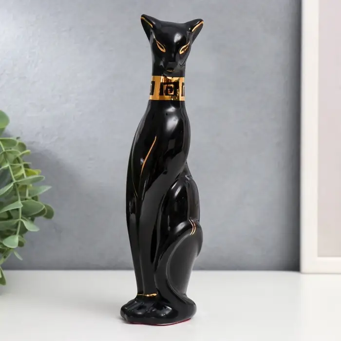Фигурка керамика &laquo;Кошка египетская, чёрная&raquo;, 21&times;5.5&times;6 см