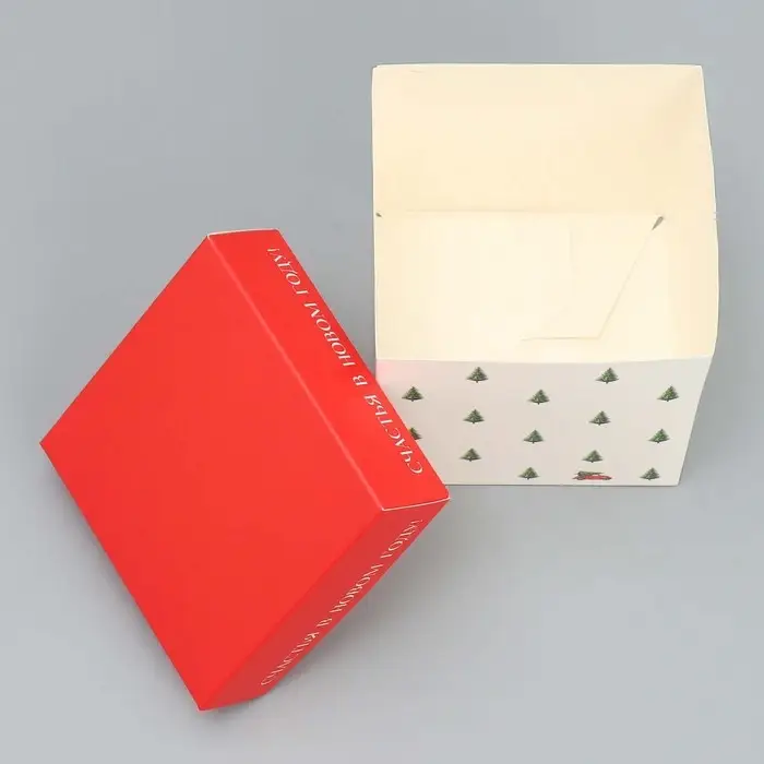 Коробка подарочная новогодняя складная «Счастья в новом году», 10 х 10х 10 см Коробка подарочная новогодняя складная «Счастья в новом году», 10 х 10х 10 см