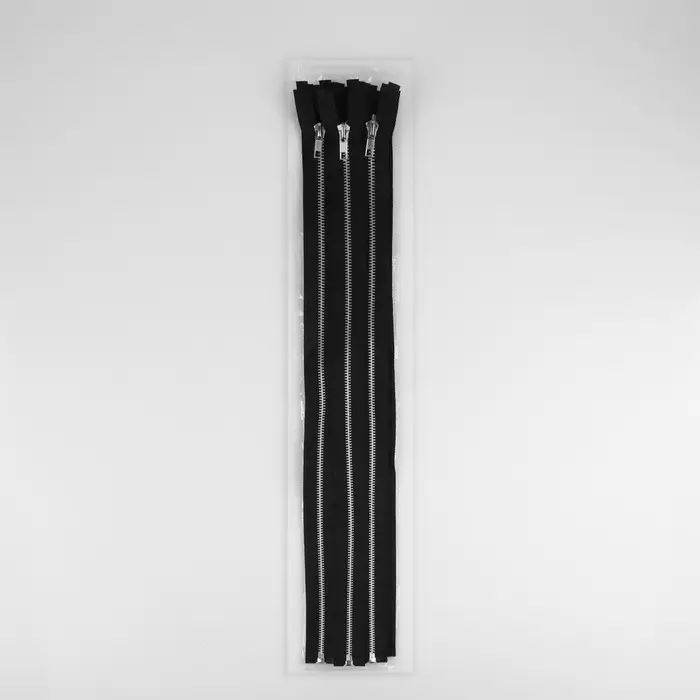 Молния металлическая, №5, разъёмная, замок автомат, 40 см, чёрная