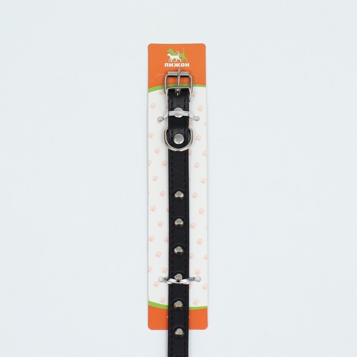 Ошейник с затупленными шипами 38 х 1,5 см, ОШ 26-33, морозостойкий материал PU, чёрный Ошейник с затупленными шипами 38 х 1,5 см, ОШ 26-33, морозостойкий материал PU, чёрный