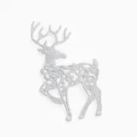 Ёлочные игрушки 3 шт. &laquo;Зимнее волшебство. Белый олень резной&raquo; пластик, 8&times;13 см