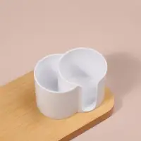Органайзер для хранения ватных палочек и дисков, 2 секции, 9.5&times;6&times;6 см, белый