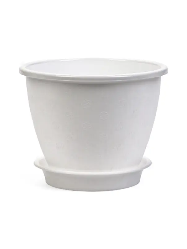 Горшок для цветов с поддоном 2,1 л d18 см h14 см "Цветочек" белый