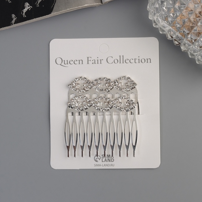 Гребень для волос Гребень для волос "Медея" (набор 2 шт) петельки, 5х4 см, серебро