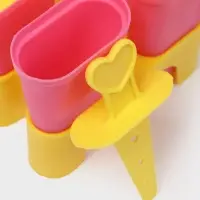 Форма для мороженого Доляна &laquo;Симпл&raquo;, 4 ячейки, пластик, розовая, жёлтая