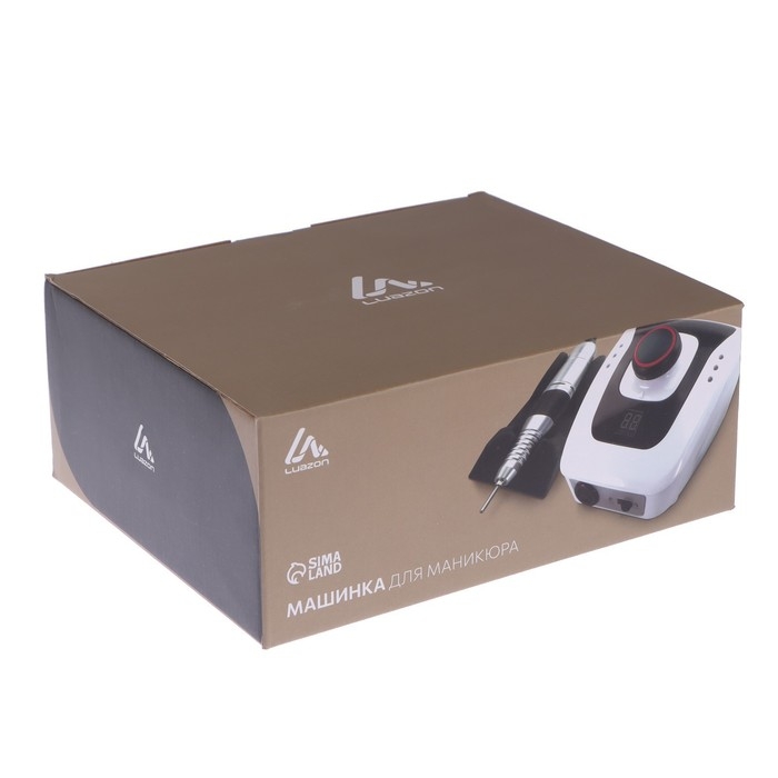 Аппарат для маникюра Luazon LMH-06, 6 насадок, 30 Вт, до 35000 об/мин, черно-белый