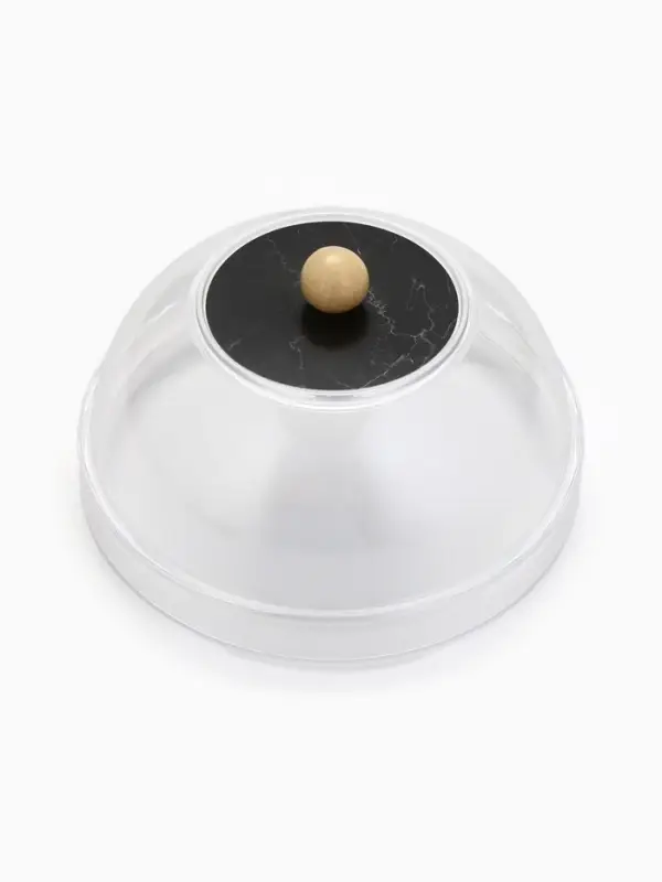 Блюдо с крышкой &laquo;Черный мрамор&raquo;, 15 см, пластик