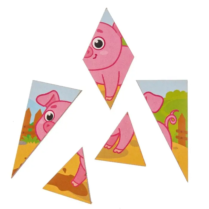 Головоломка геометрическая деревянная Лесная мастерская &laquo;Животные&raquo;, двусторонние