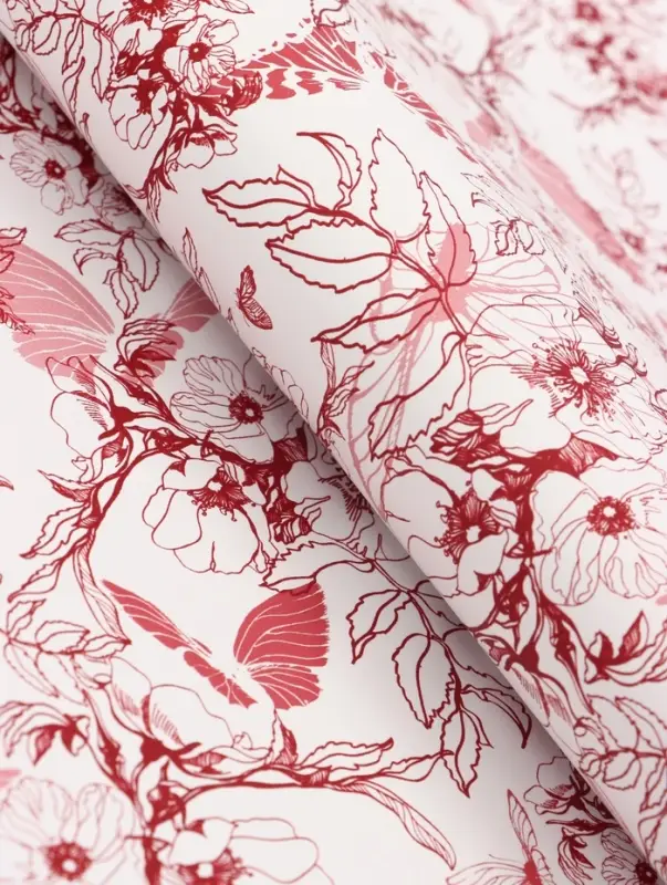 Пленка для цветов и букетов &laquo;Романтичные моменты&raquo;, белый винный, 57&times;57 см