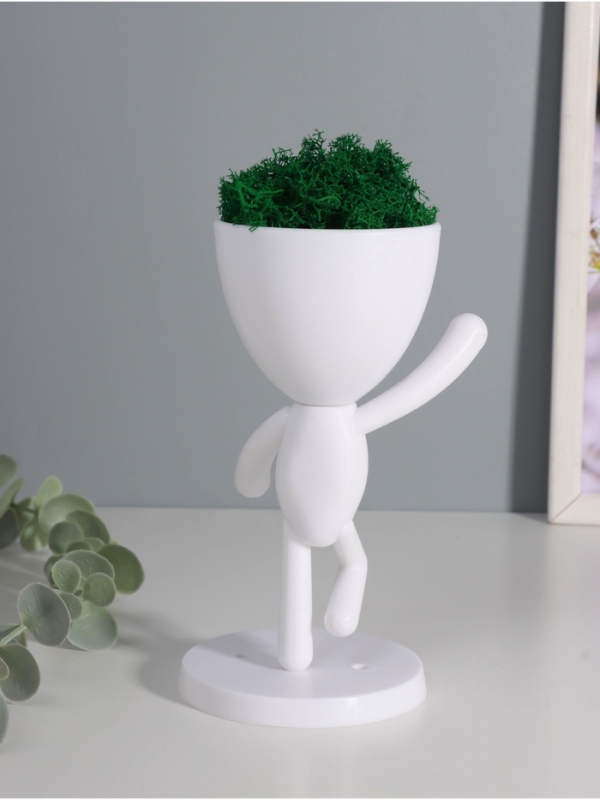 Кашпо пластиковое Кашпо пластиковое "Мистер Грин" 16*10*8,5 см белый
