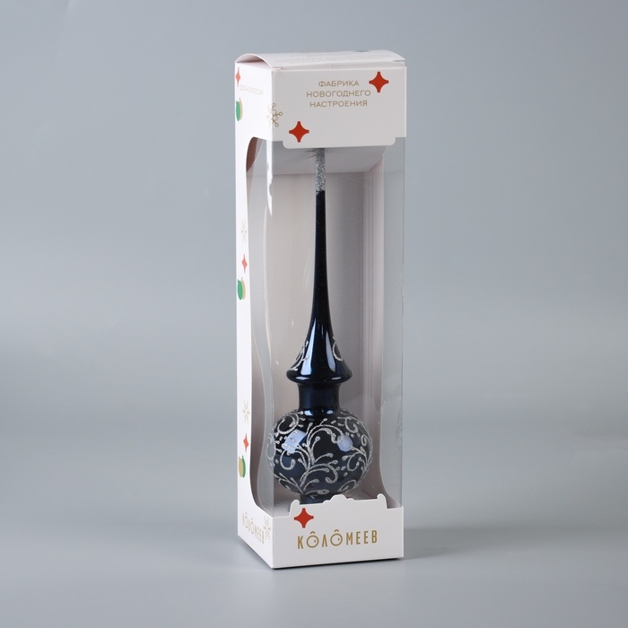 Верхушка "Морозная вьюга" цв.черный, h-28 см, в подарочной упаковке