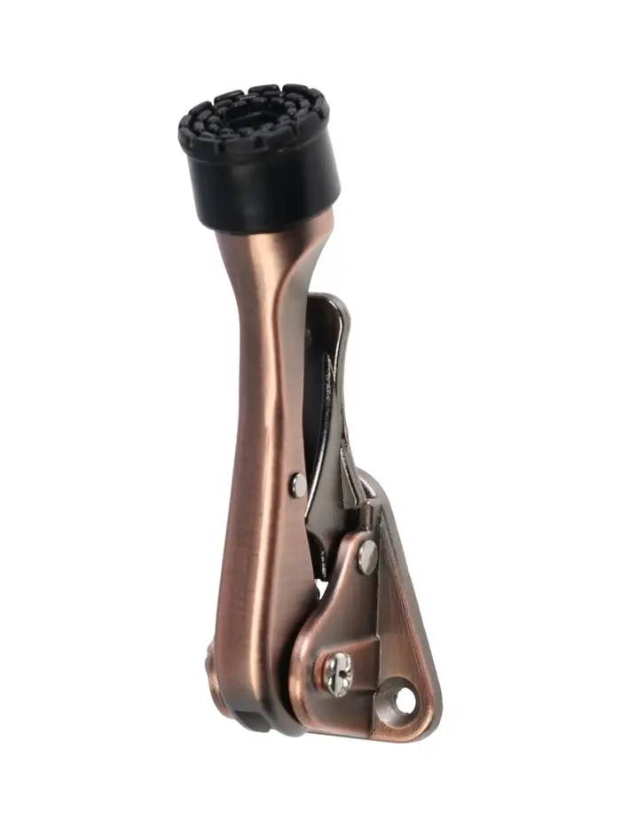 Фиксатор дверной LOCKLAND “козья ножка”, с автоподъемом, цвет медь
