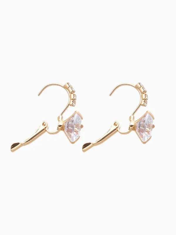 Серьги со стразами &laquo;Циркония&raquo; мини, круг, белые в золоте