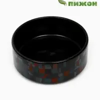 Миска &laquo;Разноцветный горошек&raquo;, 200 мл, 10.5&times;10.5&times;4 см, керамика, чёрная