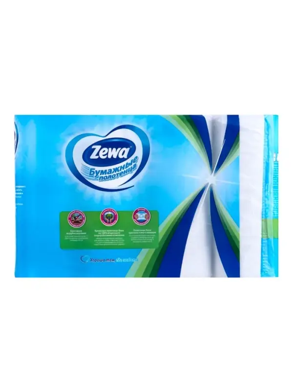 Полотенца бумажные Zewa, 2 слоя, 4 рулона