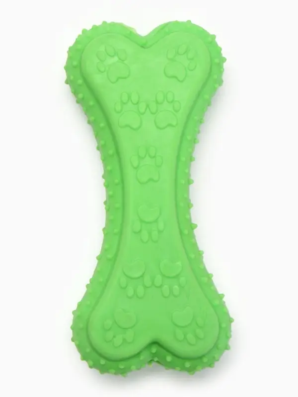 Жевательная игрушка для собак &laquo;Объемная кость с лапками&raquo;, 12 с, TPR, зелёная