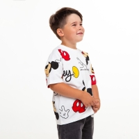 Футболка детская Mickey, цвет белый, рост 122-128 см (7-8 лет)