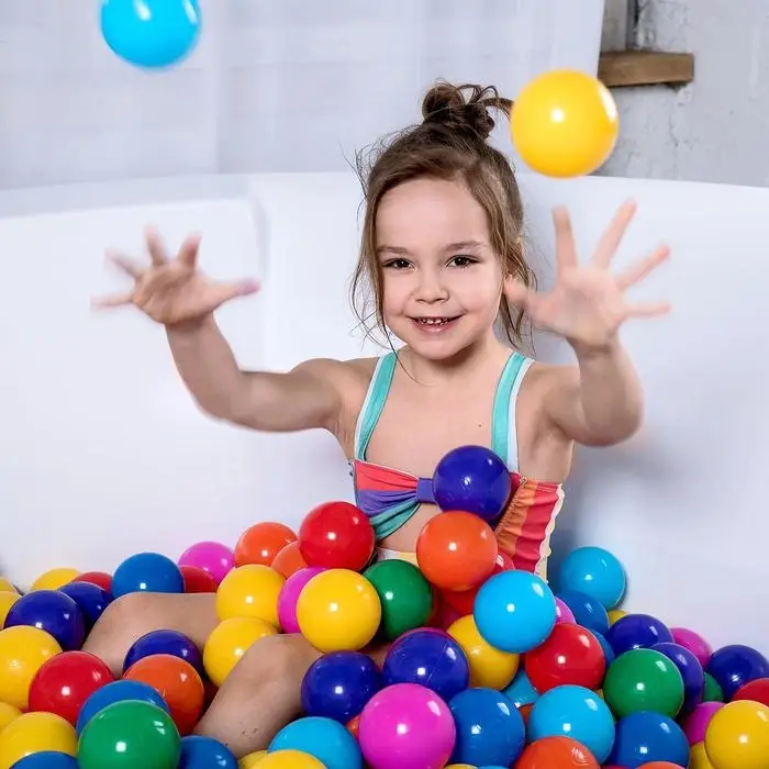 Шарики для сухого бассейна с рисунком, диаметр шара 7.5 см, набор 150 штук, разноцветные