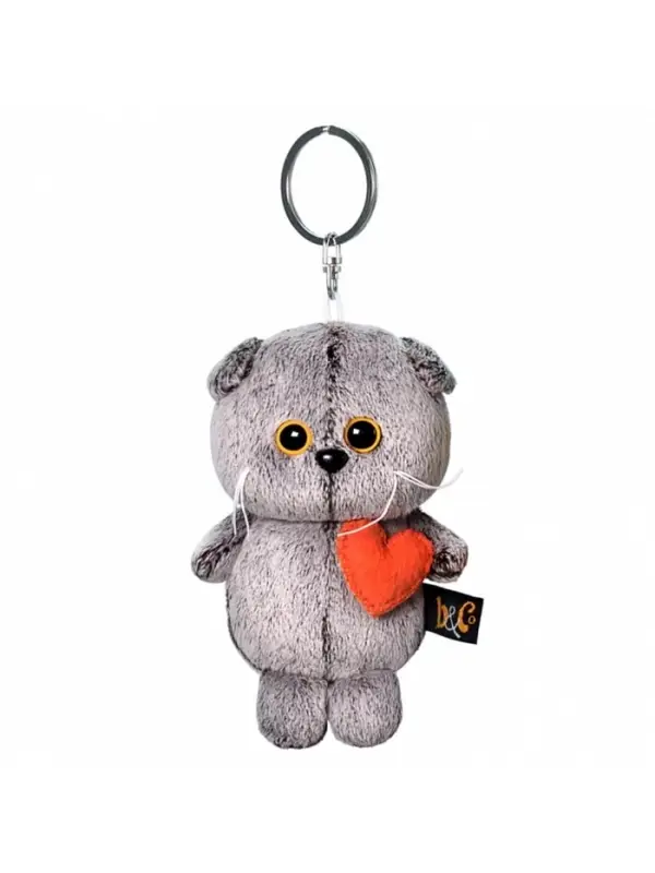 Мягкая игрушка-брелок &laquo;Кот Басик брелок с сердечком&raquo;, 12 см