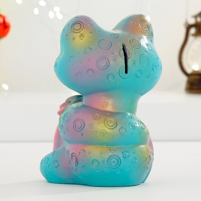 Копилка  Копилка "Змея с мешком денег" изумрудная, 18см