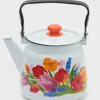 Чайник &laquo;Тюльпан Май&raquo;, 3.5 л, эмалированная сталь, белый