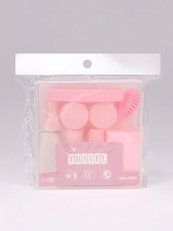 Набор для хранения, в футляре, 9 предметов, прозрачный, розовый