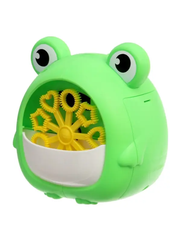 Генератор мыльных пузырей &laquo;Лягушка&raquo;, работает от батареек, цвет зелёный