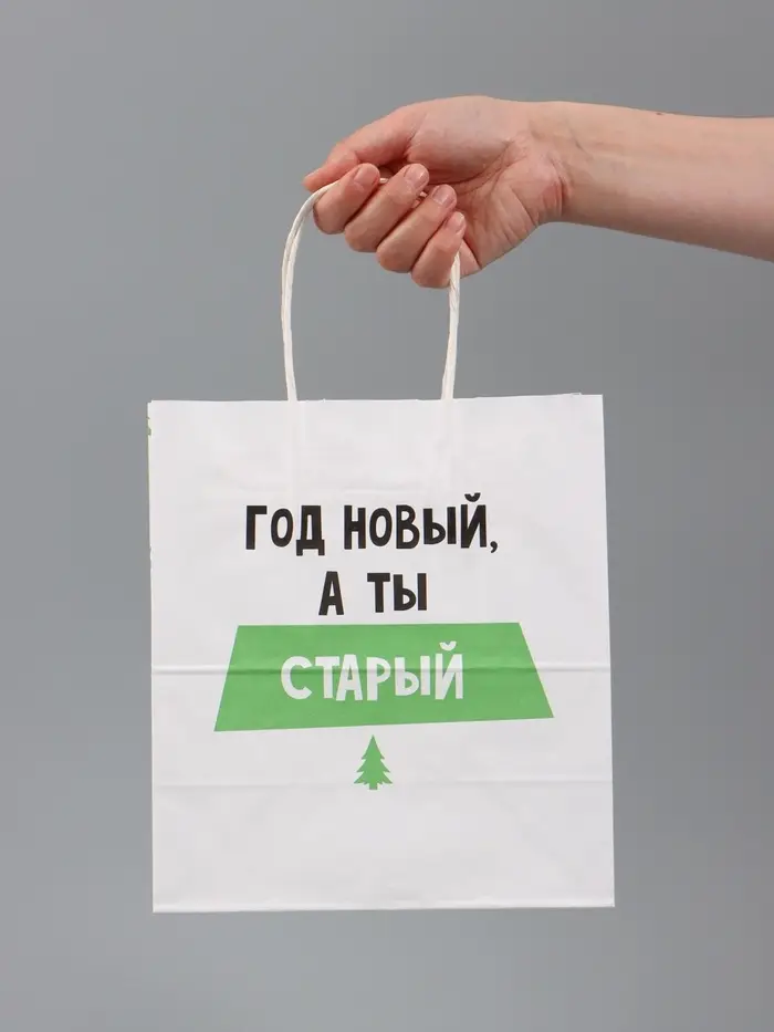 Пакет подарочный, крафтовый &laquo;Новогодний&raquo;, 22&times;25&times;12 см